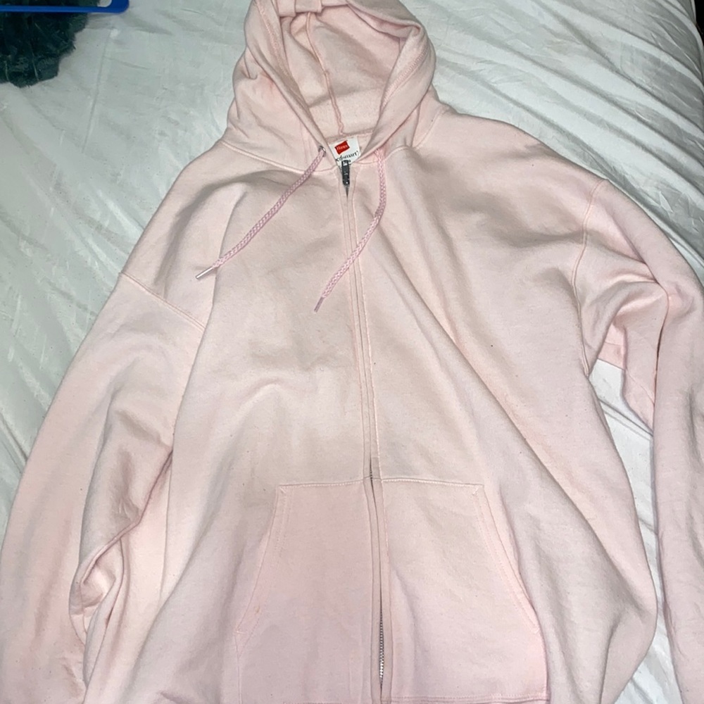 Soft pink Hanes zip up jacket